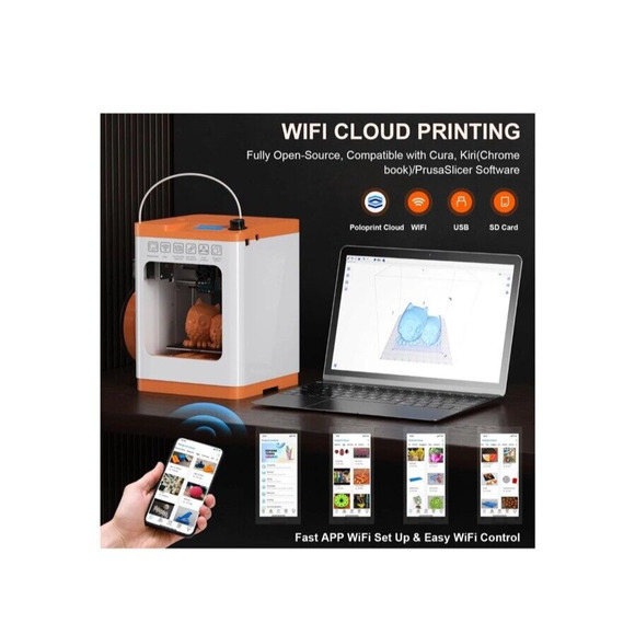 WEEFUN Tina2S 3D Printer, Fully Assembled WiFi Cloud Printing Auto Bed Leveli... - Picture 3 of 7